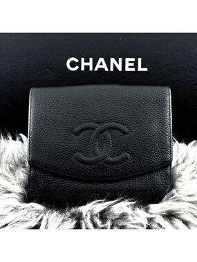 Chanel Wallet Coco Stitch Caviar Hook Bifold